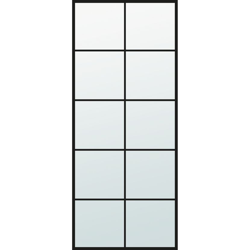 Schwarze Glastür mit 10 Scheiben