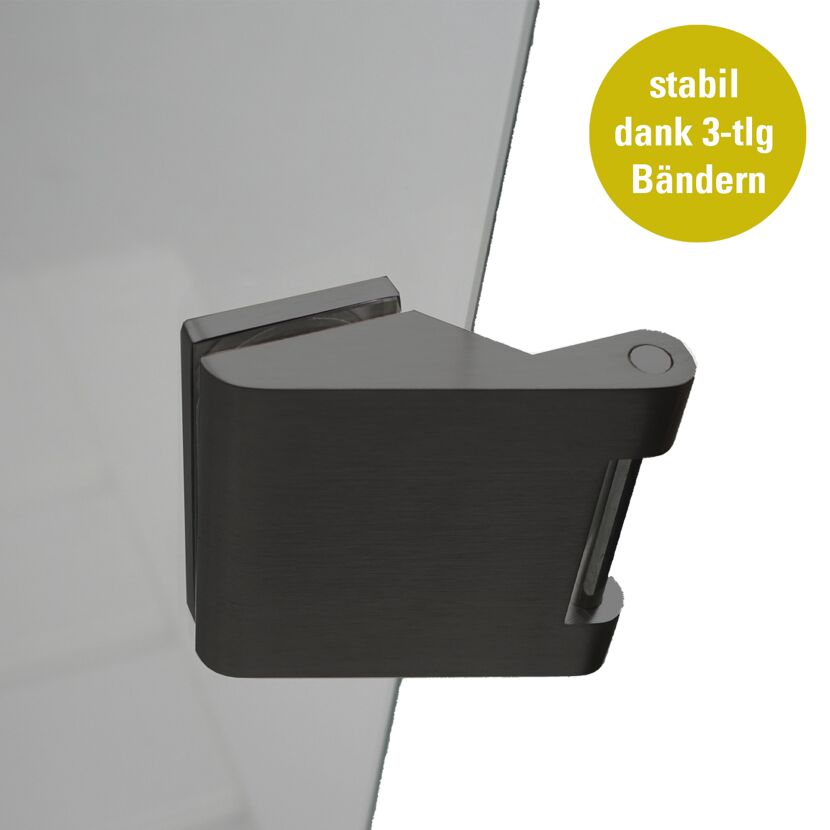 Scharnier für Glastür, schwarz