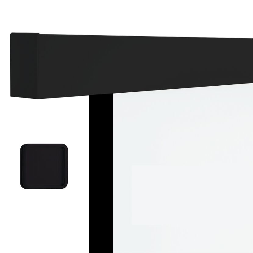 Schwarze Glasschiebetür