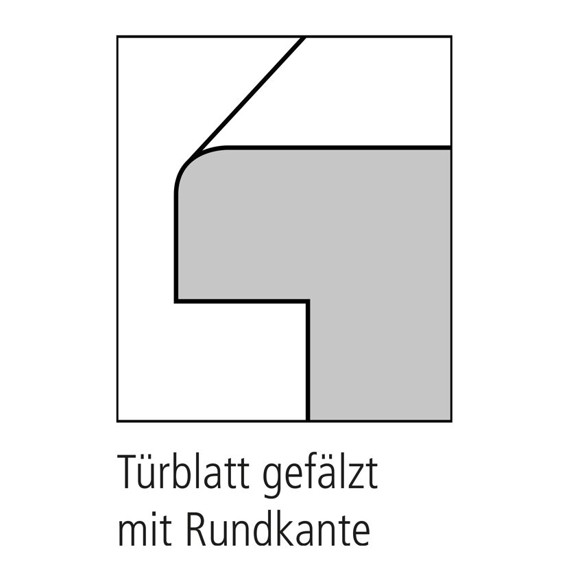 Türblatt gefalzt mit Rundkante