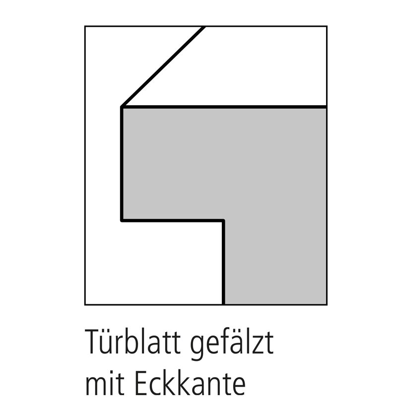 Türblatt gefalzt mit Eckkante