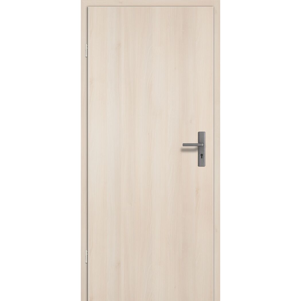 Helle Holztür mit Türklinke