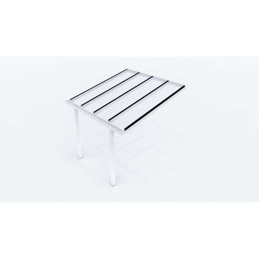Weißes Terrassendach Easy 3x3 mit Glasdach
