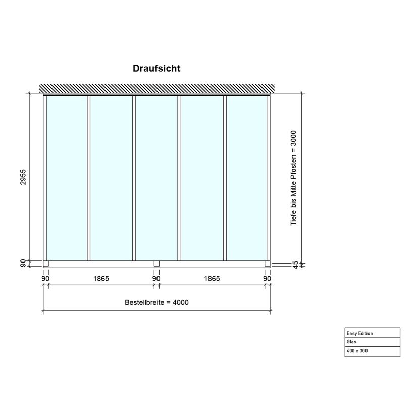Draufsicht Terrassendach Easy 4x3
