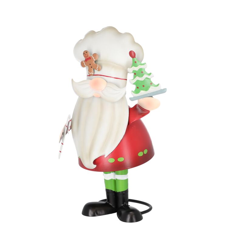 Dekofigur Santa mit Tanne 31 cm