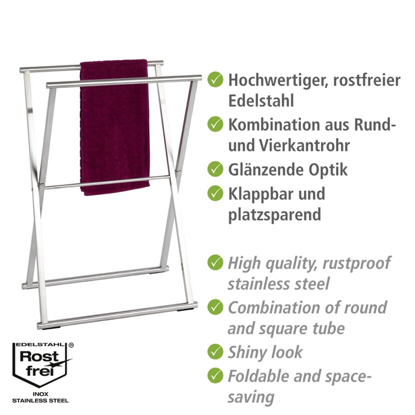 Klappbarer Handtuchständer aus Edelstahl