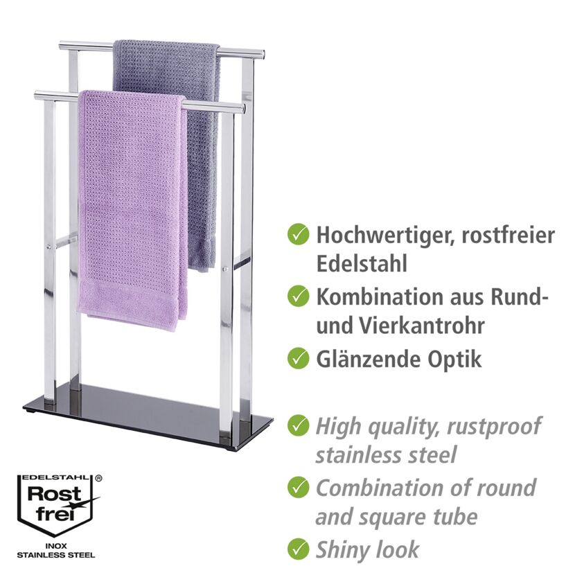 Handtuchhalter Edelstahl mit zwei Handtüchern
