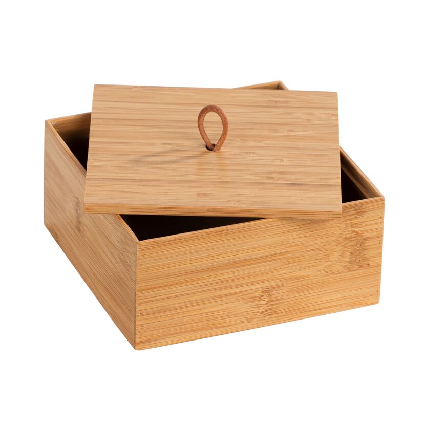 Offene Bambusbox mit Deckel