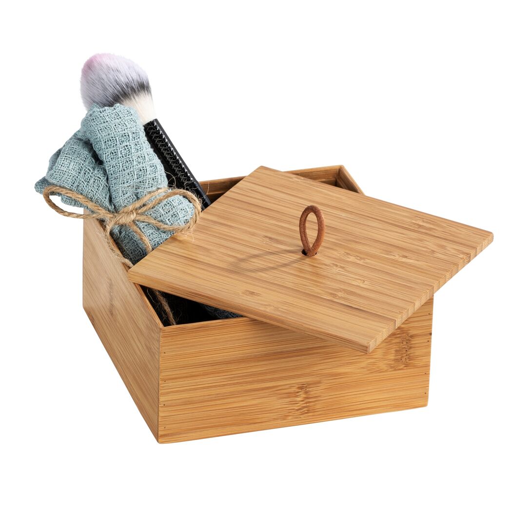Bambusbox mit Bürste und Tuch