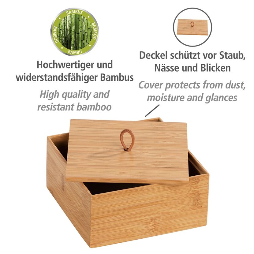 Offene Bambusbox mit Deckel
