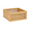 Holzbox mit Korbgeflecht