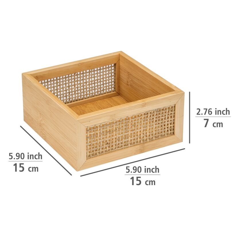 Bambus Ablagekorb mit Rattan