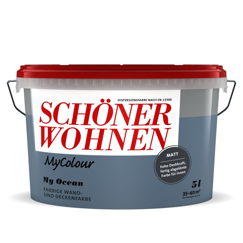 Wandfarbe my colour 'my ocean' blau matt 5 l