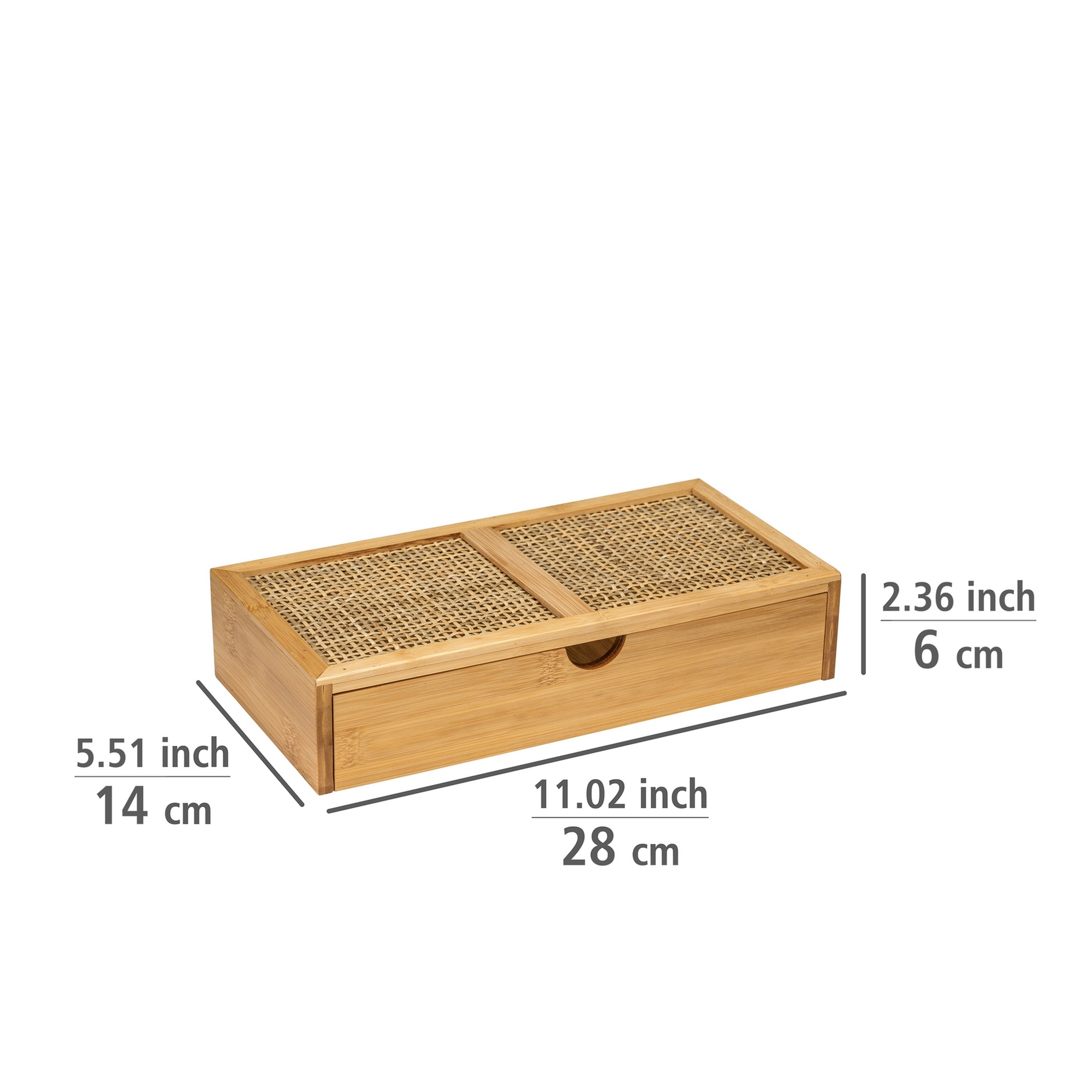 Ablagebox 'Allegre' Bambus/Rattan mit Schublade 28 x 14 x 6 cm + product picture