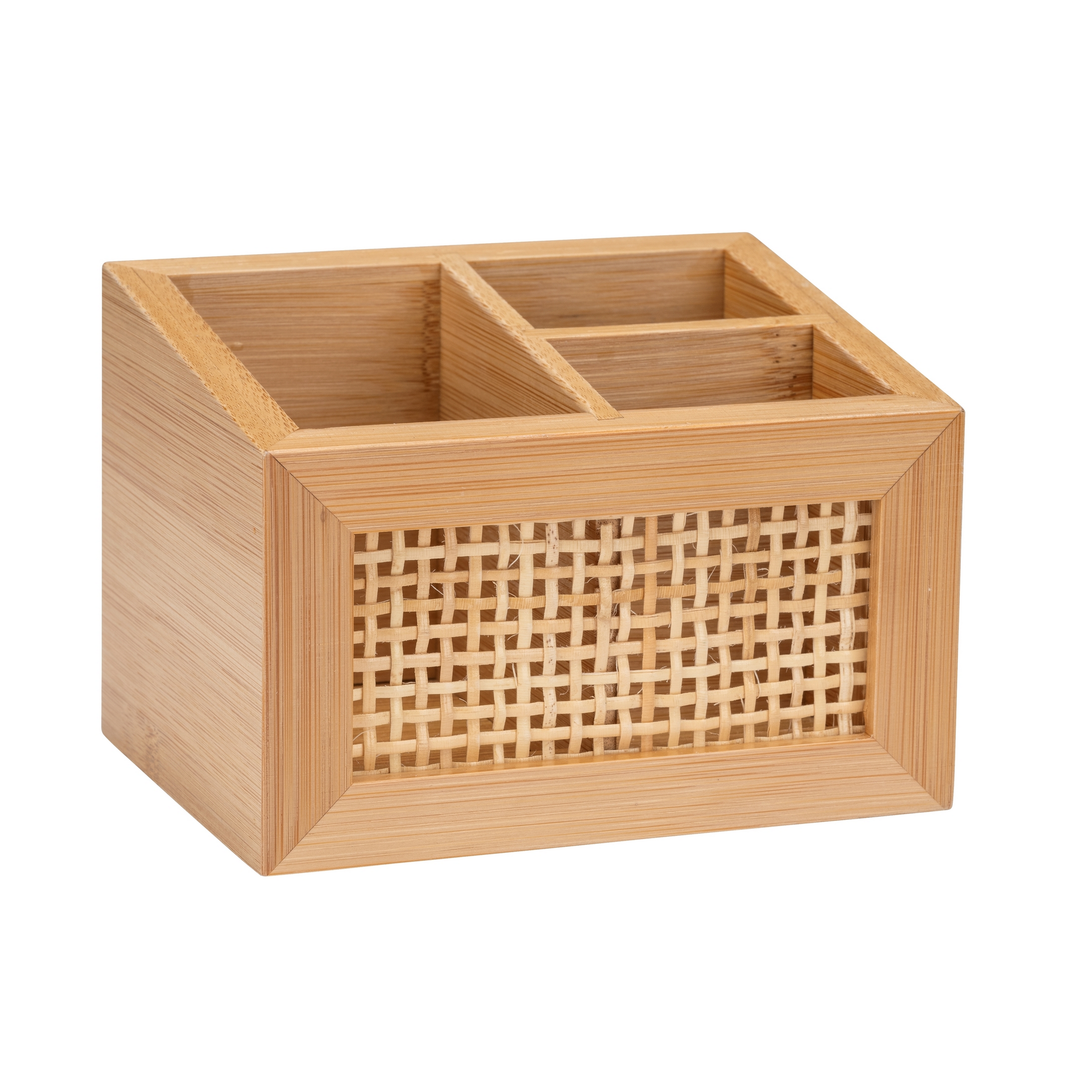 Ablagebox 'Allegre' Bambus/Rattan mit 3 Fächern 12 x 9 x 8,5 cm + product picture