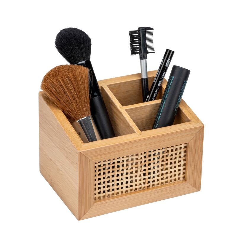 Bambusbehälter mit Make-up Pinseln