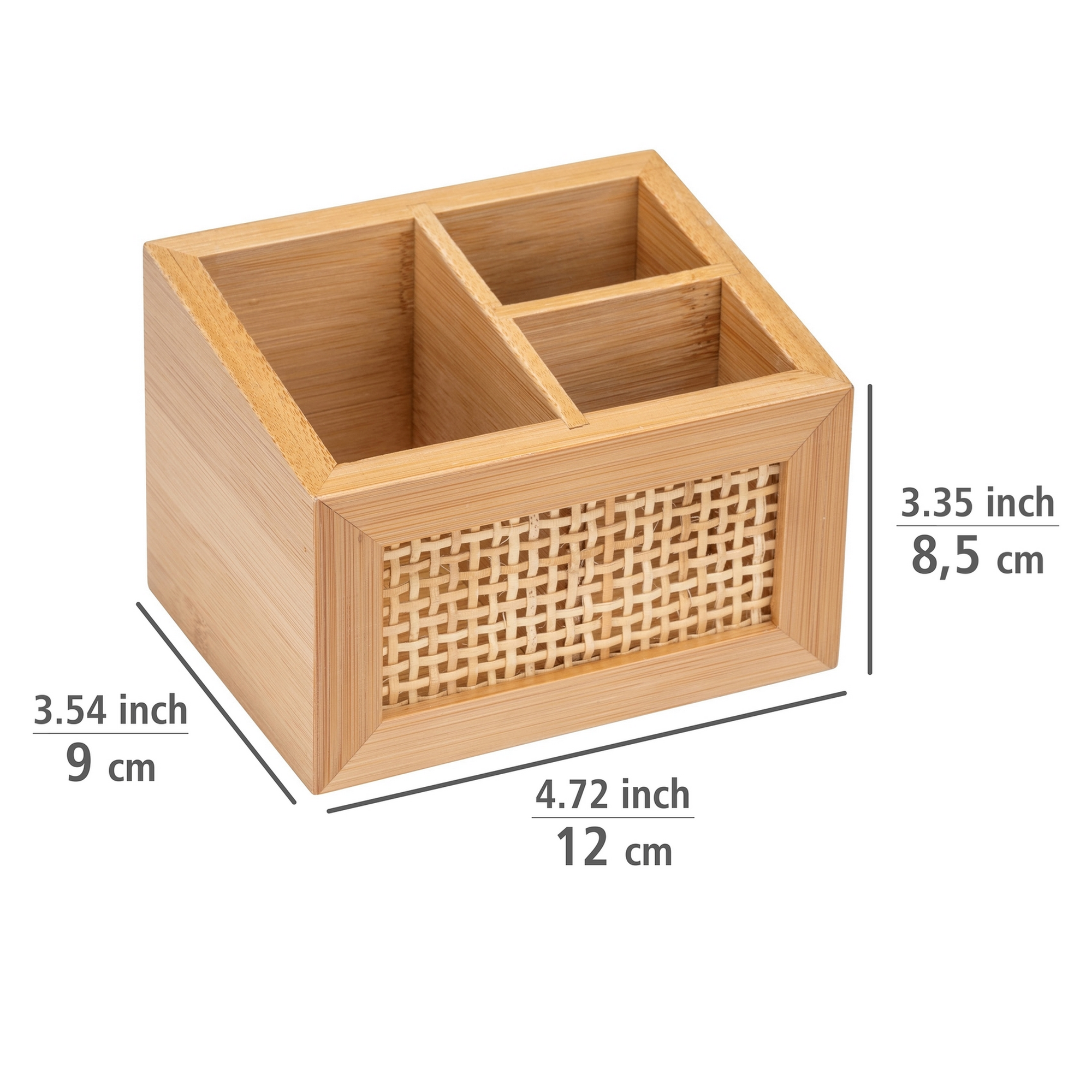 Ablagebox 'Allegre' Bambus/Rattan mit 3 Fächern 12 x 9 x 8,5 cm + product picture