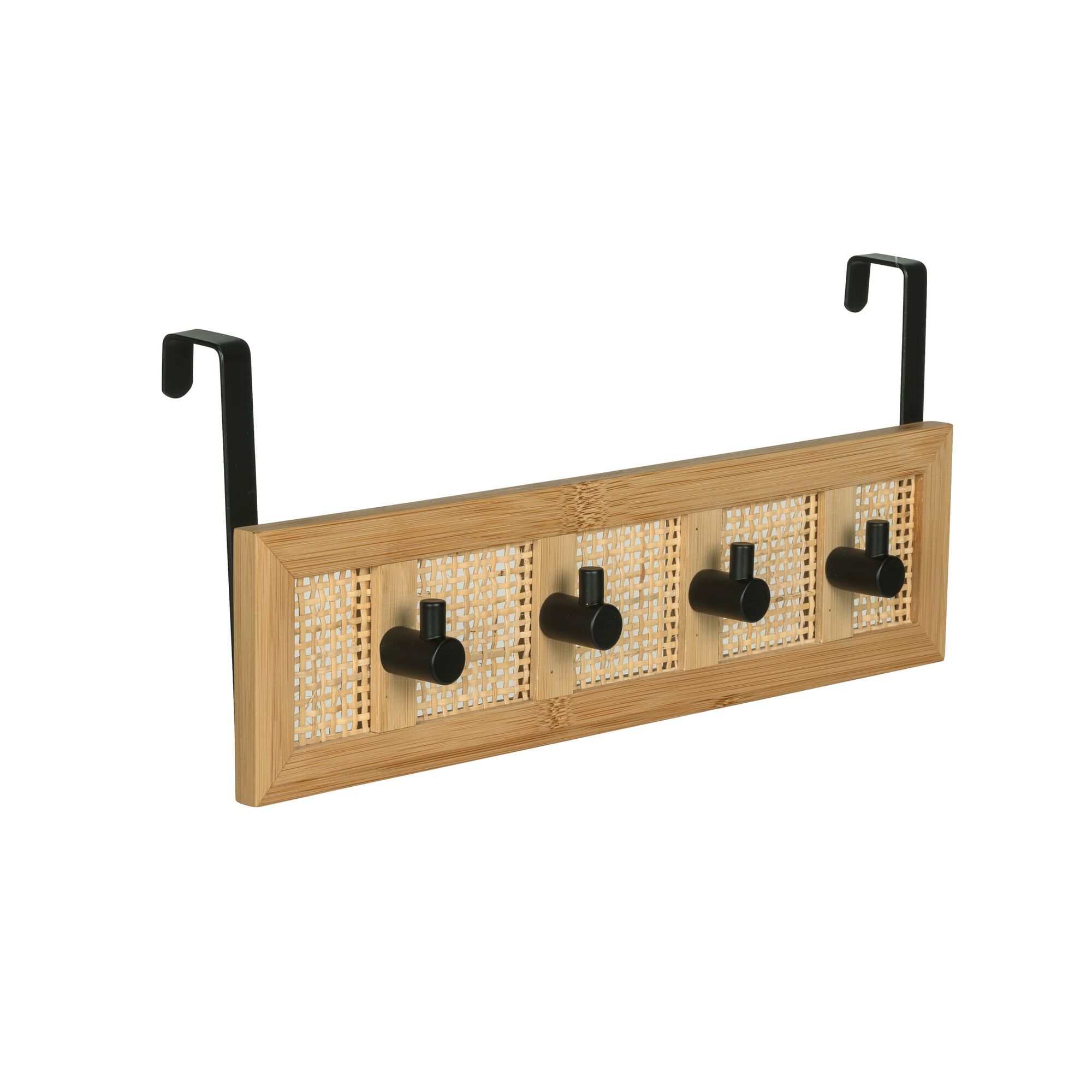 Garderobe mit vier Haken aus Bambus