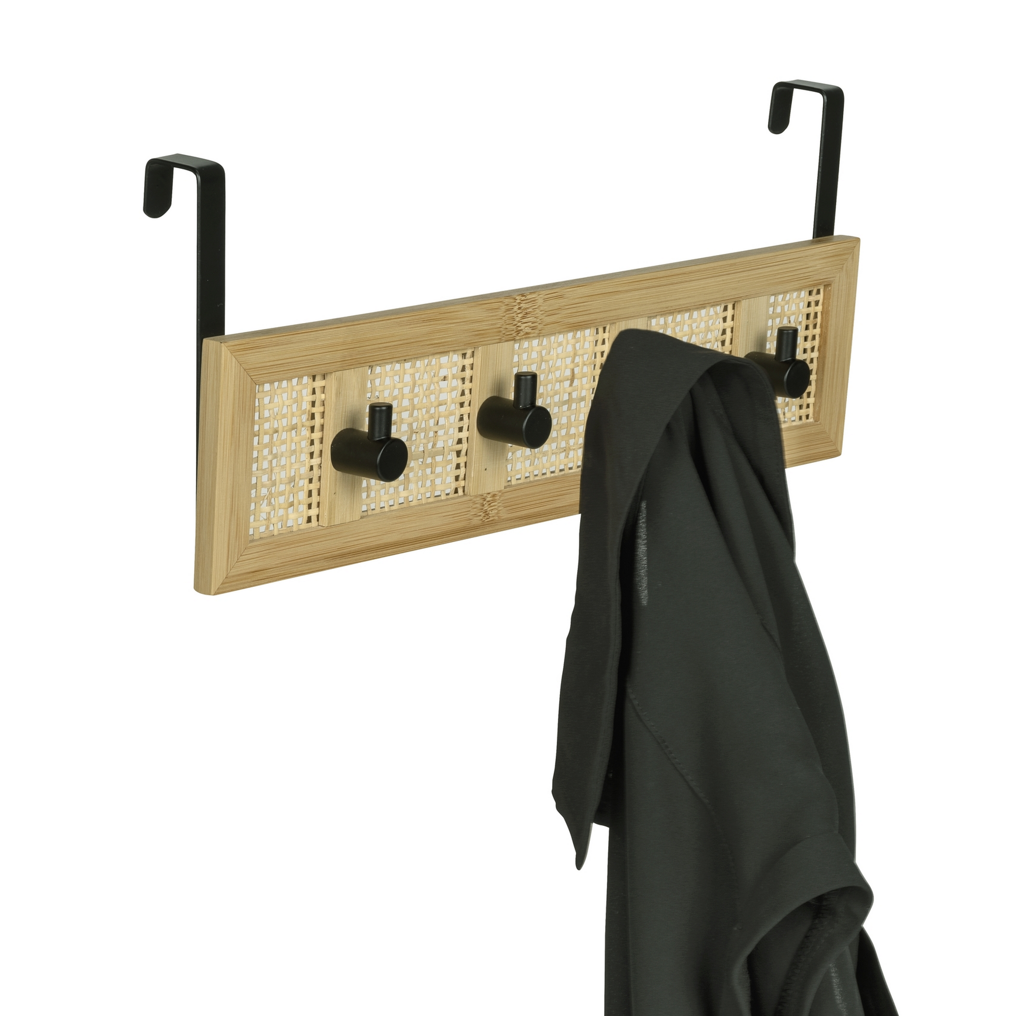 Türgarderobe 'Allegre' Bambus/Rattan 4 Haken 33 x 6 x 14 cm + product picture