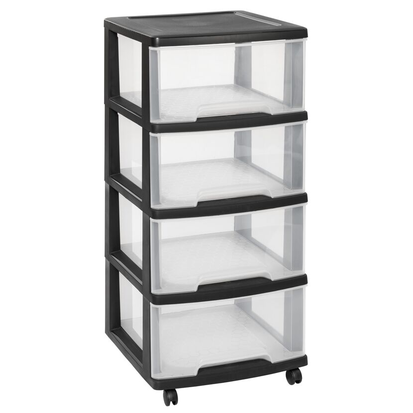 Schubladenturm 'Essentials' auf Rollen mit 4 Schubladen 39 x 86 x 37 cm
