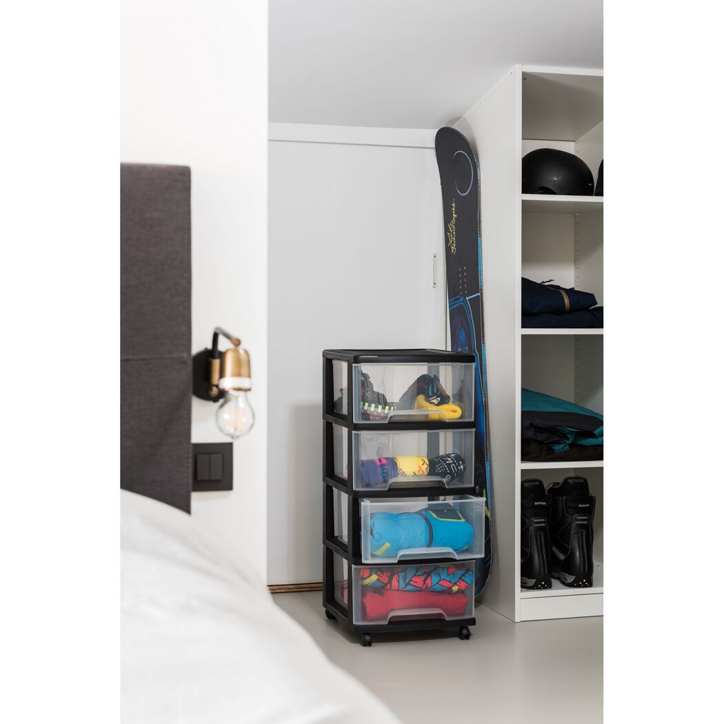 Schubladenturm 'Essentials' auf Rollen mit 4 Schubladen 39 x 86 x 37 cm