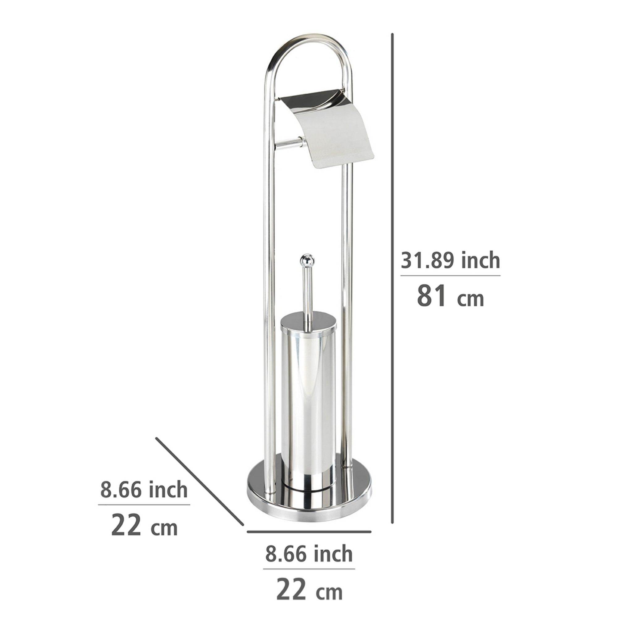 Stand WC-Garnitur 'Vasto' 2-in-1 chromfarben + product picture