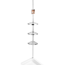Teleskop-Eckregal 'Premium' edelstahlfarben 3 Ablagen, Spiegel 70-260 cm