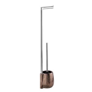 Stand WC-Garnitur 'Marrakesh' 2-in-1 Keramik braun mit Glanzstruktur
