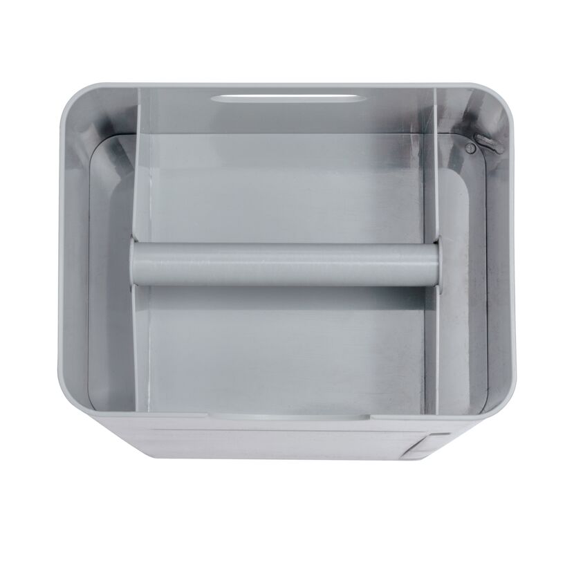 Leerer Toilettenpapierhalter aus Metall