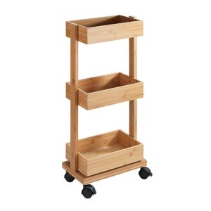 Rollwagen 'Tortona' Bambus 3 Regalböden 31 x 18 x 71,5 cm