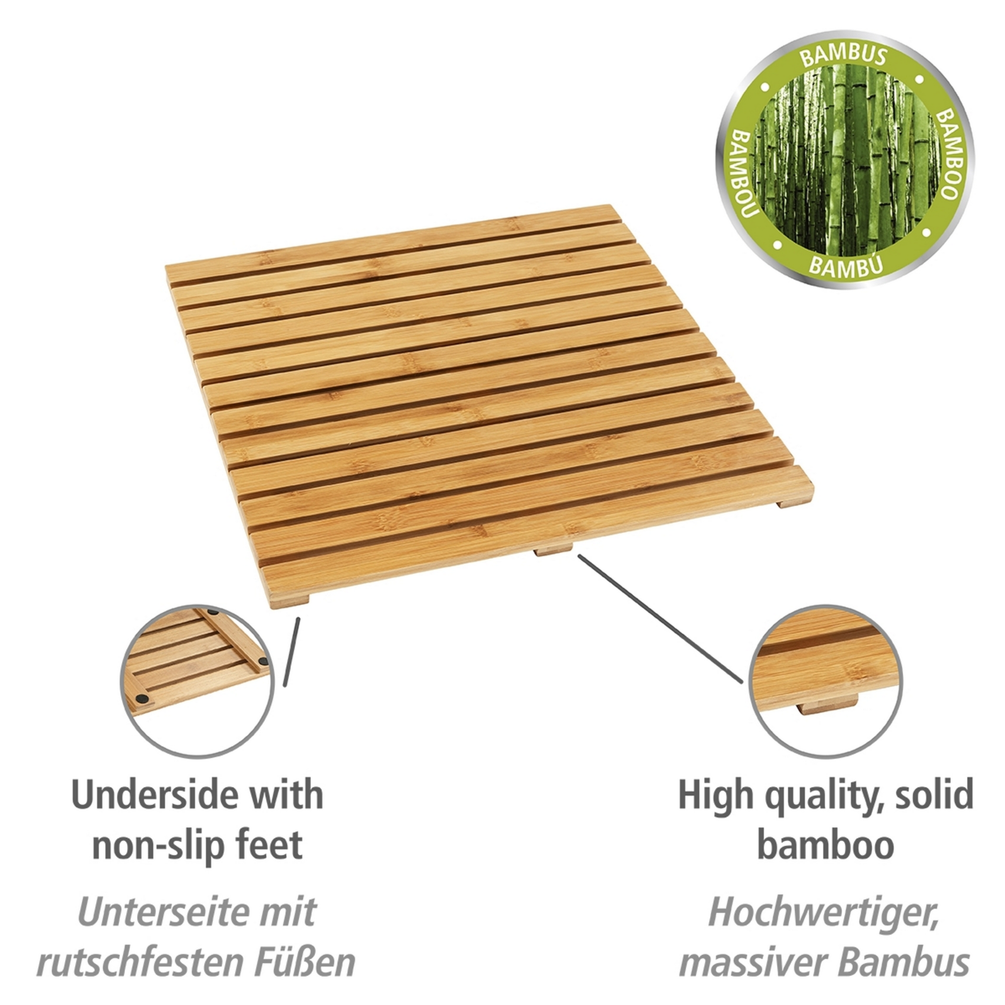 Badematte 'Indoor & Outdoor' Bambus 50 x 50 cm + product picture