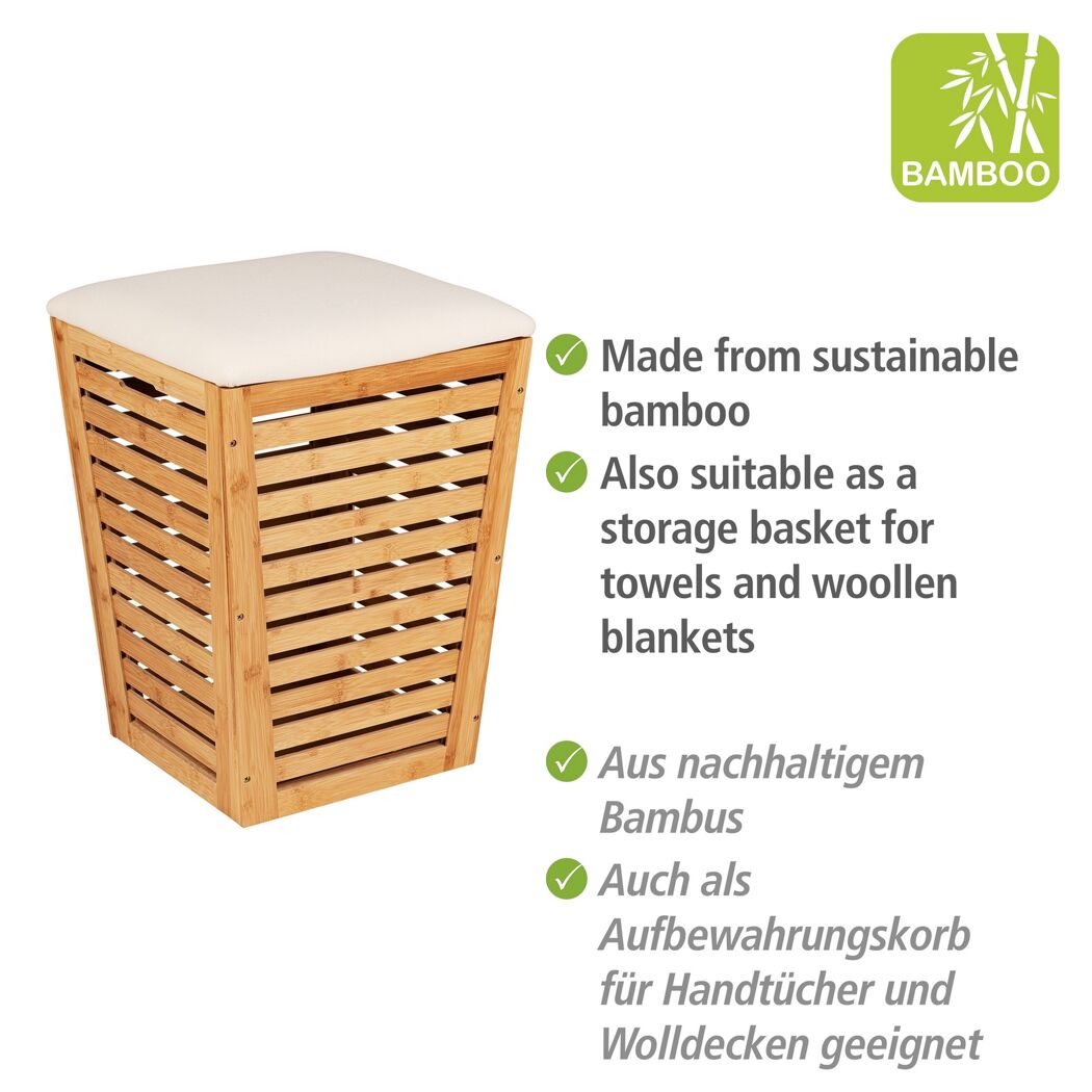 Bambushocker mit Sitzpolster