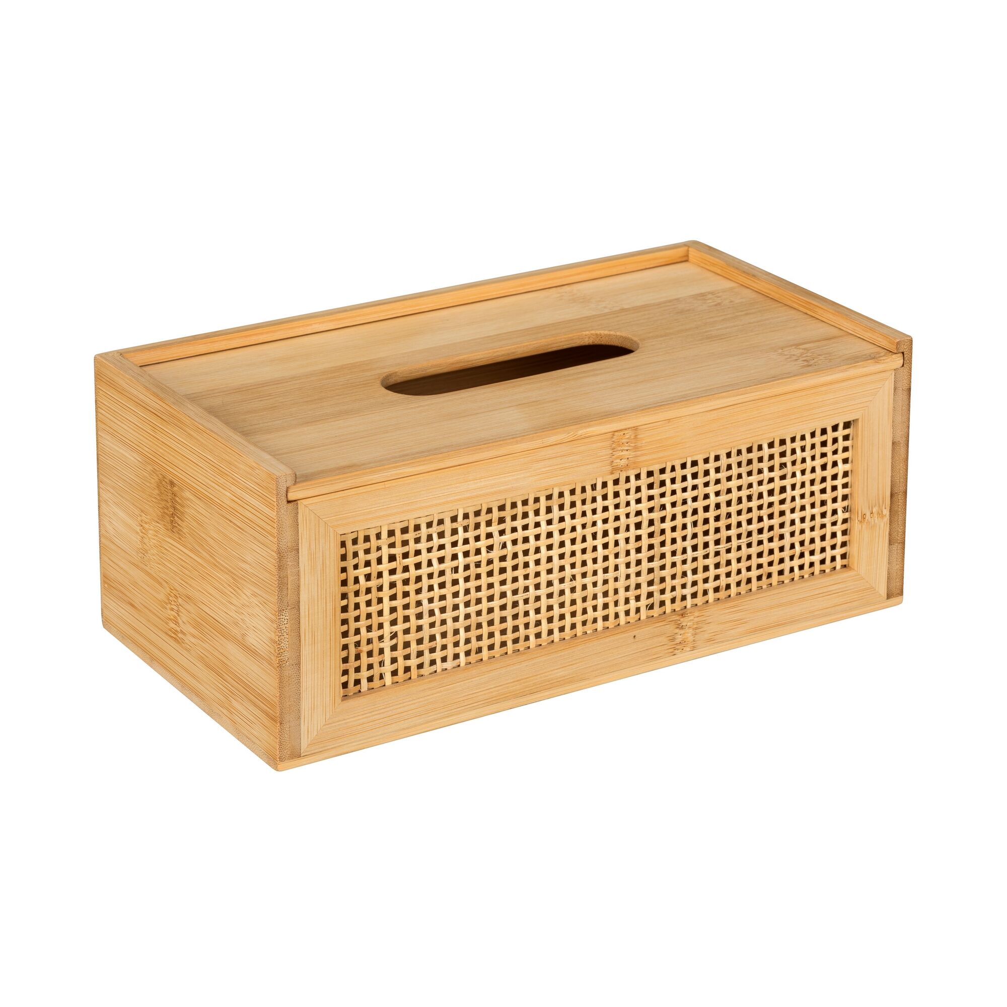 Hölzerne Kosmetiktuch-Box mit Rattan