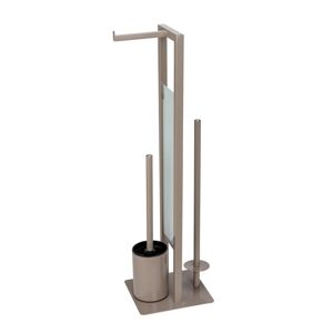 Stand WC-Garnitur 'Rivalta' 3-in-1 taupe Standfuß aus Glas