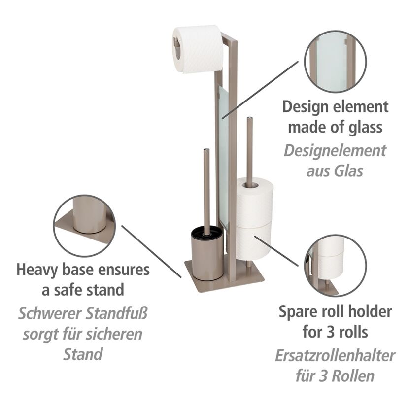 Stand-WC-Garnitur mit Ersatzrollenhalter