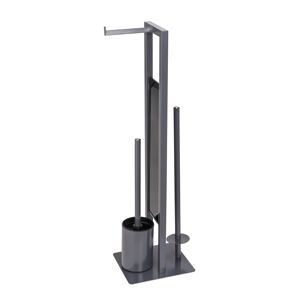 Stand WC-Garnitur 'Rivalta' 3-in-1 grau Standfuß aus Glas