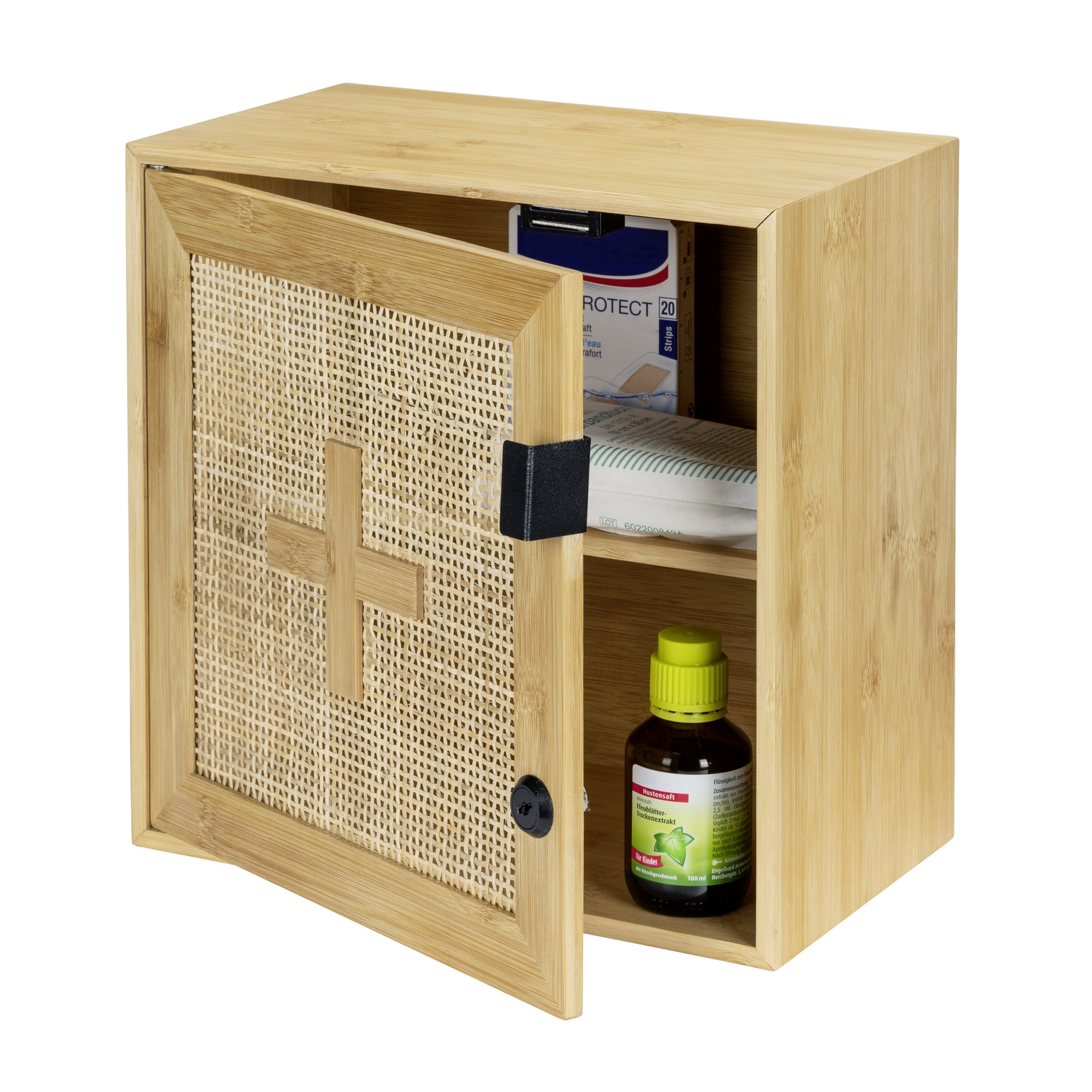 Medikamentenschrank 'Allegre' Bambus/Rattan abschließbar 30 x 17,8 x 30 cm + product picture