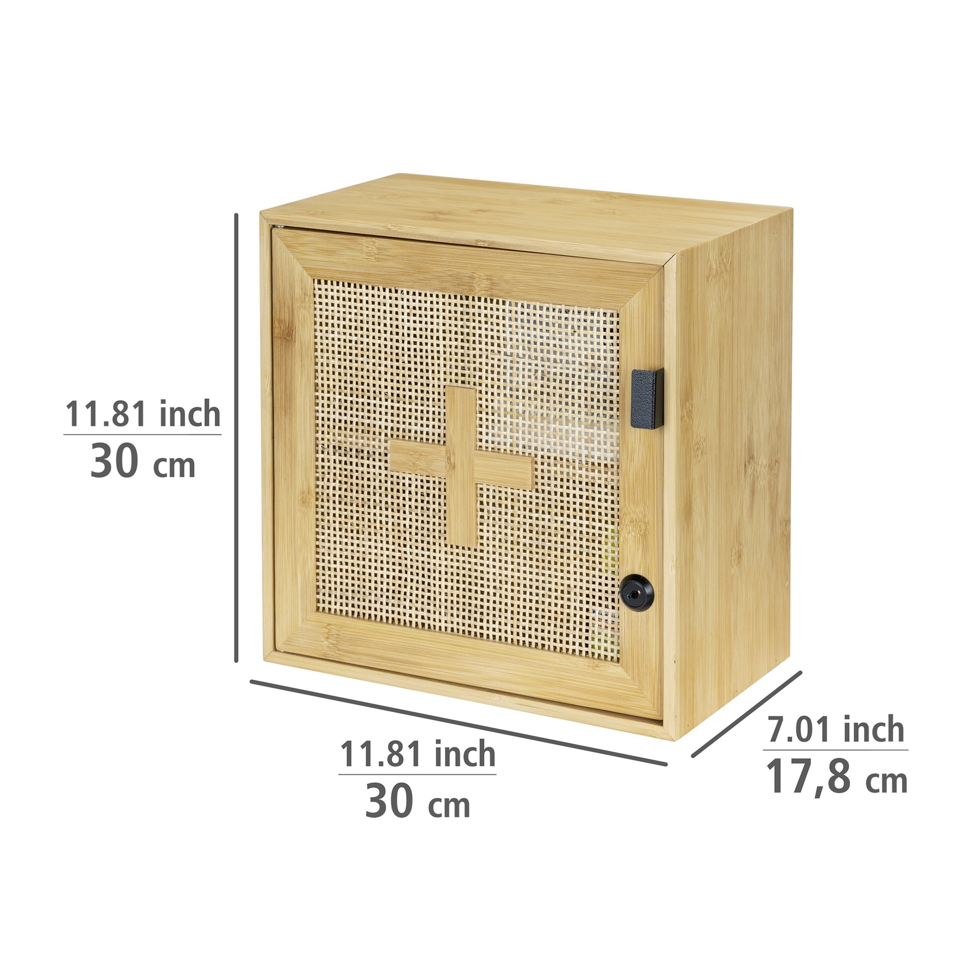 Medikamentenschrank 'Allegre' Bambus/Rattan abschließbar 30 x 17,8 x 30 cm + product picture