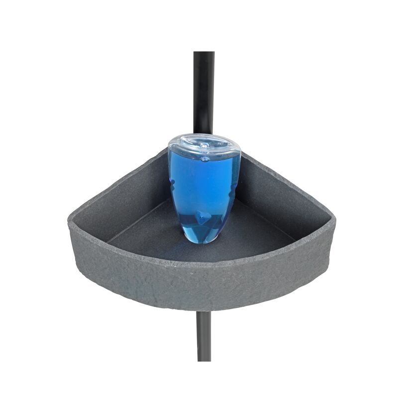 Eckregal mit blauer Flasche