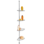 Teleskop-Eckregal Edelstahl 4 Körbe 56-275 cm