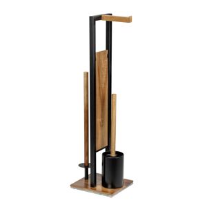 Stand WC-Garnitur 'Rivalta' 3-in-1 Akazienholz/Stahl schwarz