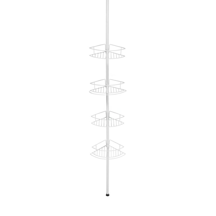 Weißes Teleskop-Eckregal