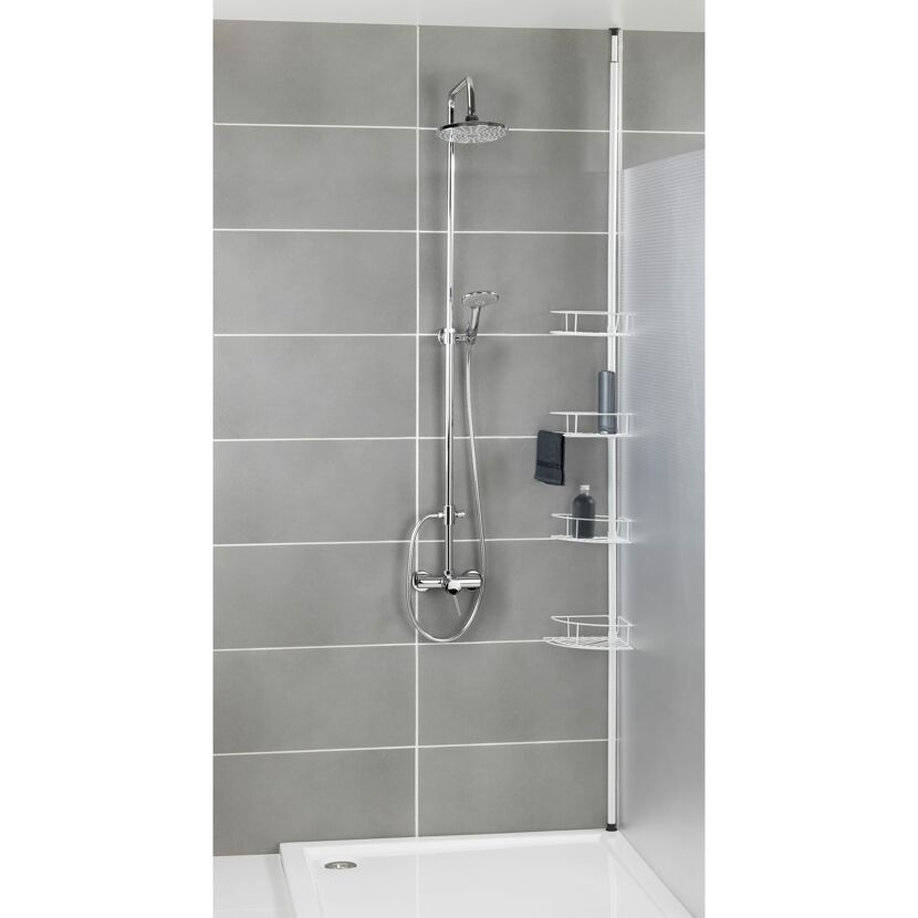 Dusche mit Eckregal