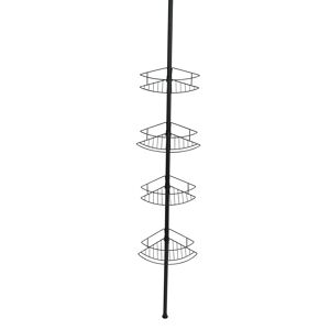Teleskop-Eckregal 'Dolcedo' matt schwarz 4 Körbe 65-275 cm