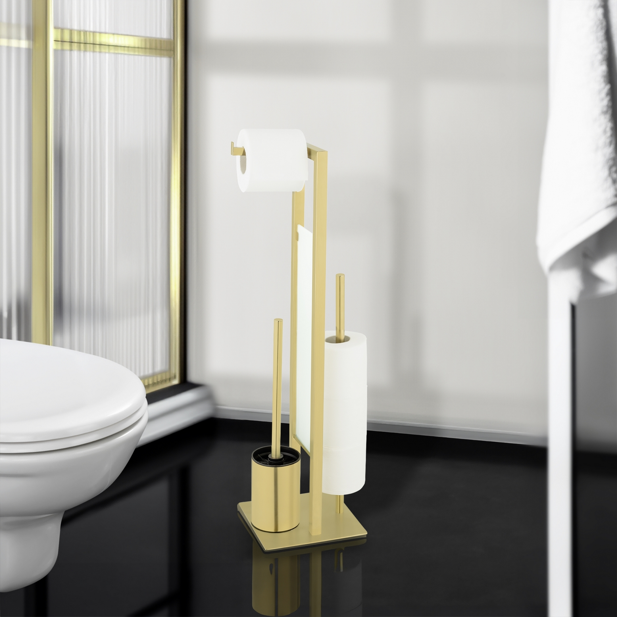 Stand WC-Garnitur 'Rivalta' 3-in-1 goldfarben + product picture