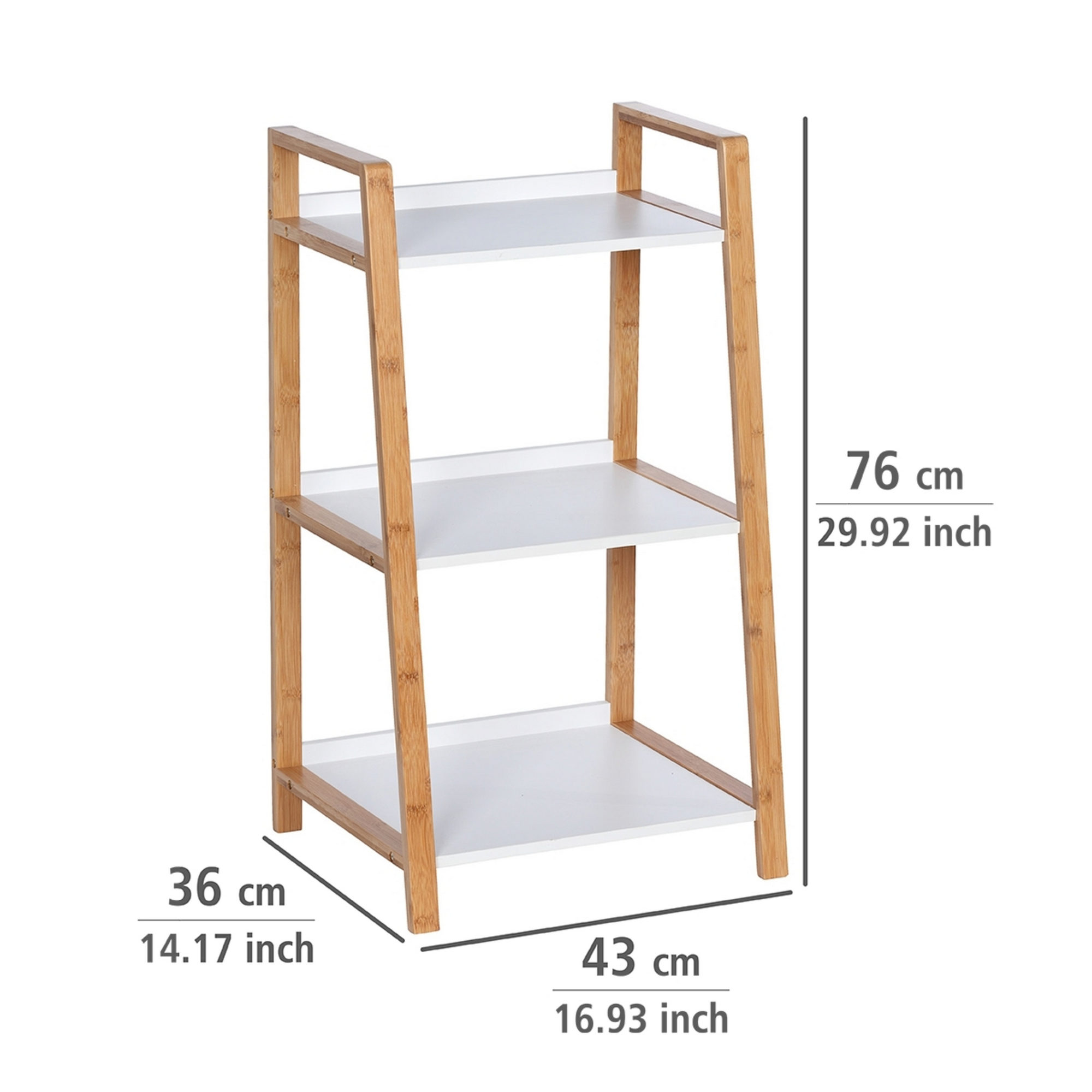 Bad-Regal 'Finja' Bambus/weiß 3 Böden 43 x 36 x 76 cm + product picture