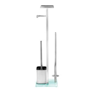 Stand WC-Garnitur 'Debar' chromfarben mit Ablage