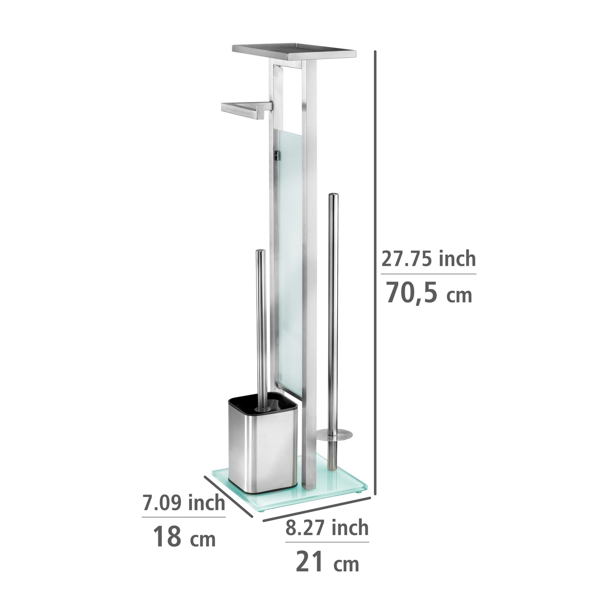 Stand WC-Garnitur 'Debar' chromfarben mit Ablage + product picture