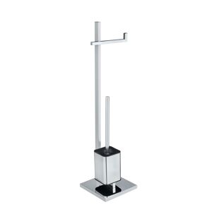 Stand WC-Garnitur 'Quadro' 2-in-1 chromfarben glänzend