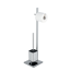 Stand WC-Garnitur 'Quadro' 2-in-1 chromfarben glänzend